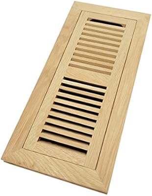 White Oak Wood Flush Mount Floor Register Vent Cover 4x12 Inch Duct Opening 3 4 Inch Thickness With Damper Unfinished