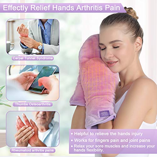Relief Expert Microwavable Heated Mittens, Heat Arthritis Gloves for