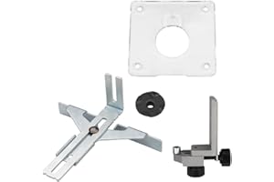 SundiooK Router Edge Guide Template for Trimming Machines Straight ABS and Metal Guide Wheel Bracket for Bosch 3701, 3703, 37