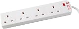 Status Surge-Protected 4 Socket Extension Lead 2m White 13A Power Strip view 3