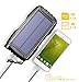 Soluser 25000mAh Portale Solar Power Bank Shockproof/Dustproof 2.1A USB Output Battery Bank, Outdoor Solar Charger Phone External Battery with Strong LED Light for iPad iPhone Android cellphones
