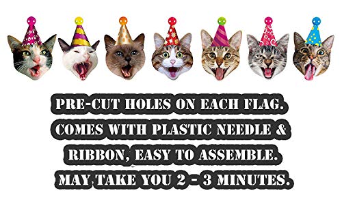 Cat Garland with Meow Balloons, Cat Birthday Party Decoration Kit, Funny Cat Bday Party Supplies - Thumbnail 3