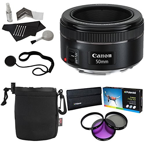 Canon EF 50mm f/1.8 STM Lens + Premium Polaroid Bundle Kit +Polaroid