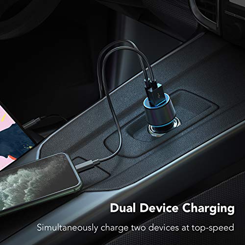 image for POWLAKEN Updated Version USB C Car Charger, Total 36W Dual Type C PD C