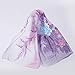 Fashion Flower Ink Style Soft Silk Voile Scarves Wrap Shawl (Multi-color/3)