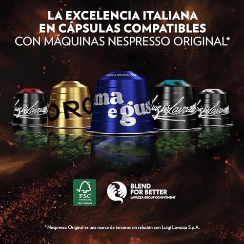 Crema e Gusto Risveglio Classico, 60 Cápsulas de Aluminio Compatibles con Máquinas Nespresso, con Notas de Chocolate y Frutos Secos, Mezcla de Arábica y Robusta, Intensidad 12/13, Tueste Medio