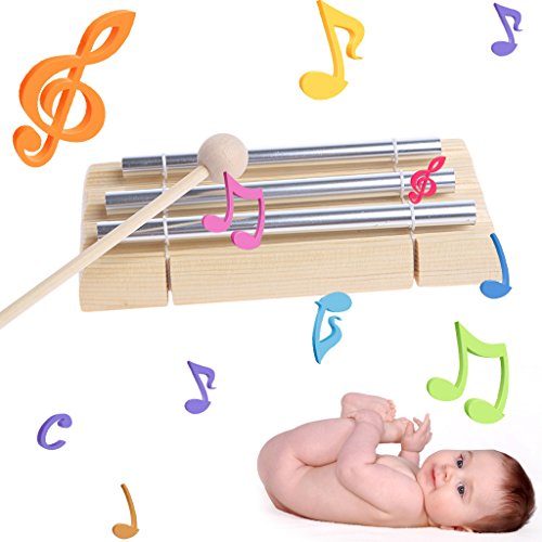 Misright Creative Wooden Percussion Trio Chime Solo Musical Instruments Meditation Relaxation