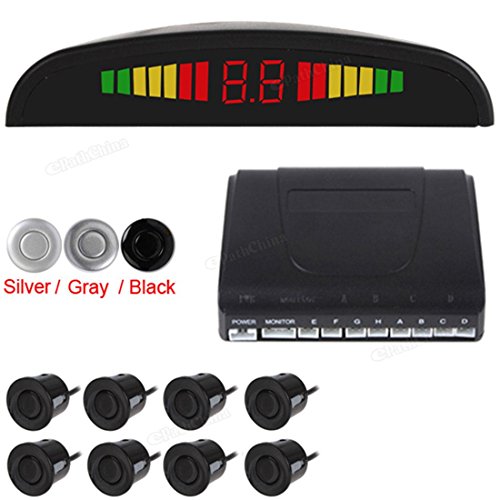 Omnibearing & Intelligent Parking Assistance System Contain Visual Digital LED Display & 8 SensorsÂ (Silver)