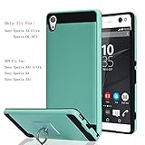 Sony Xperia XA Ultra / Xperia C6 Case With Phone Stand,Ymhxcy [Metal Brushed Texture] Hybrid Dual Layer Full-Body Shockproof Protective Cover Shell For Xperia C6-LS Mint