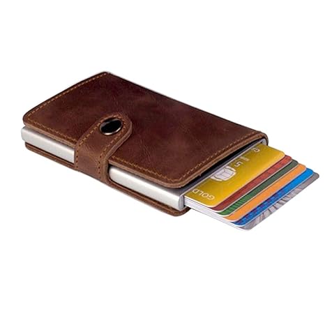 X-LIVE Kreditkartenetui Echtes Leder Kartenetui Geldklammer Portmonee Kompaktes Kreditkartenetui mit RFID Schutz