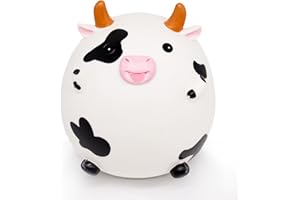 JIZWPOOM Cow Piggy Bank, Cow Coin Bank for Kids Piggy Bank for Adults Cute Money Bank Toy, White Large Coin Bank Plastic Cow Money Bank Piggy Bank for Boys Girls Birthday Halloween