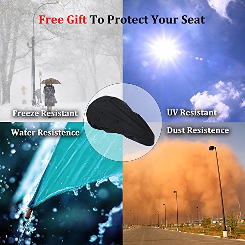 Foneso Gel Bike Seat Cover Bike Saddle Cushion Extra Soft Gel Bicycle Seat with Waterproof Cover - Thumbnail 5