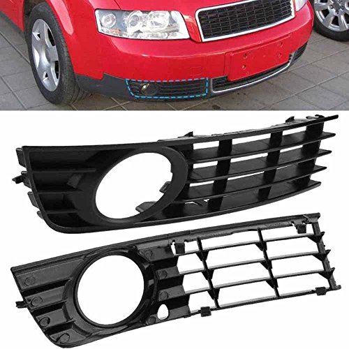 Simply Silver - Bumper Lower Fog - for 02-05 Audi A4 B6 Sedan Front Bumper Lower Fog Light Grille Insert Pair 2xA1L
