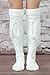 Modern Boho Tall Boot Socks Women's Tall Knit Alpine Style Tie Socks Ivory