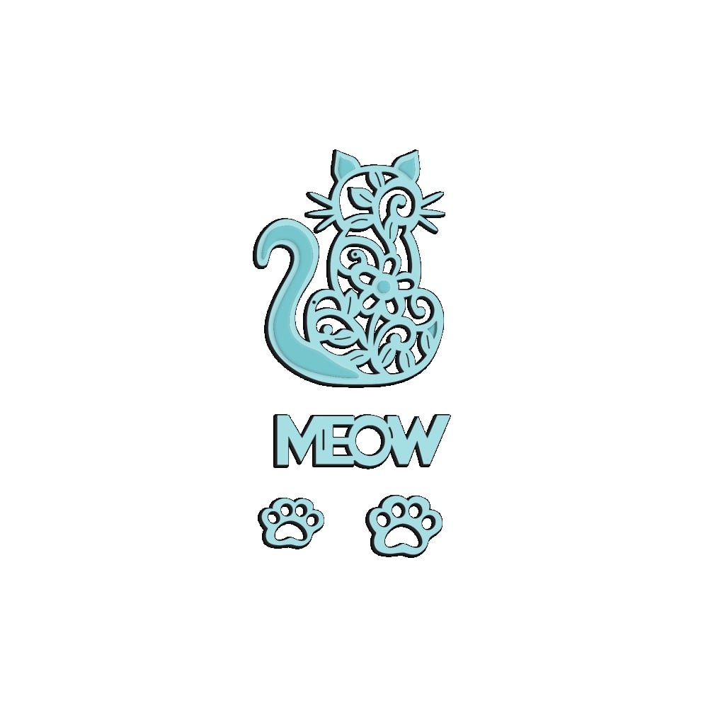 Sweet Dixie Meow Die, Metal, Grey, 5.5 x 4.4 x 0.1 cm