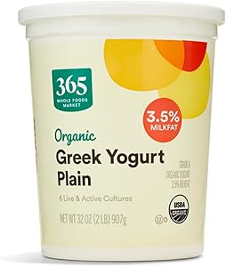 Organic Greek Whole Milk Yogurt, Plain, 32 oz