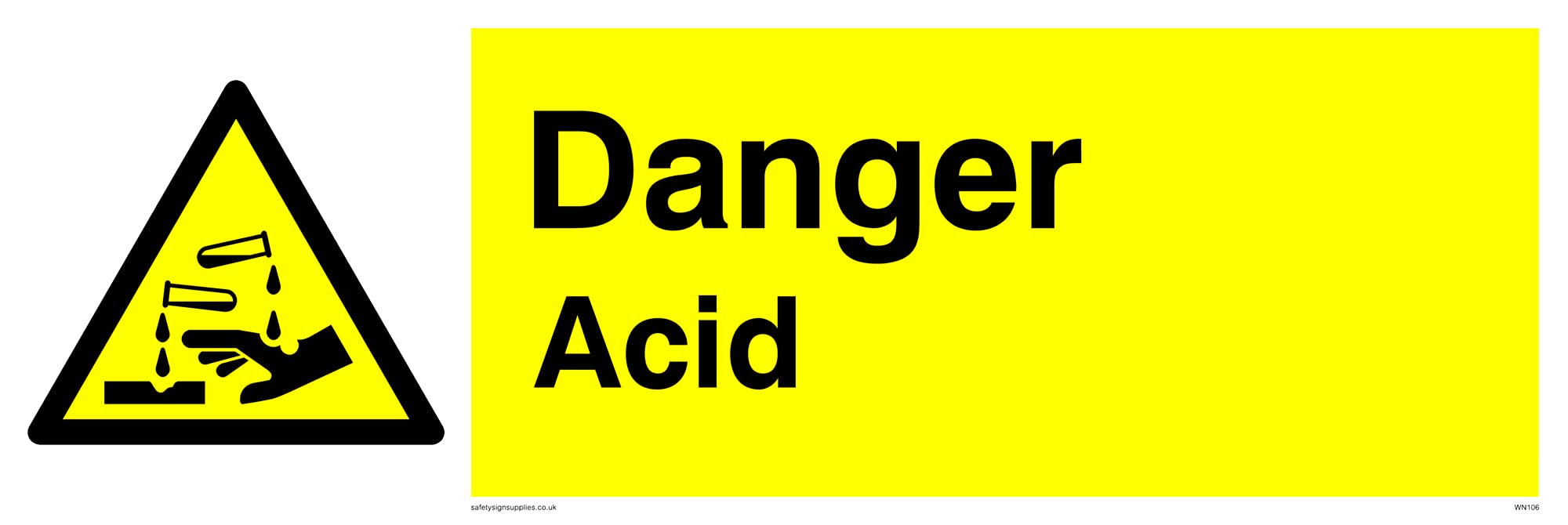 Pack of five - Acid Sign - 300x100mm - L31