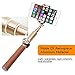 SOGOCOOL Self-Portrait Extendable Leather Selfie Stick with Tripod Stand and Bluetooth Remote Shutter for Smartphones, Gold