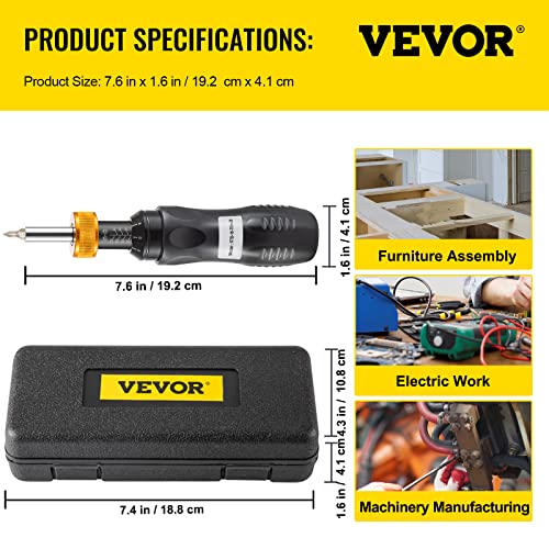 VEVOR Torque Screwdriver, 1/4" Drive Screwdriver Torque Wrench, Torque