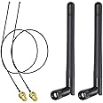 Bingfu M.2 WiFi Antenna 2.4GHz 5GHz 5.8GHz 3dBi MIMO RP-SMA Male (2-Pack) + 2 x 12 inch Ngff to Rp-SMA Cable for M.2 NGFF Int