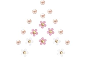 Ziigole Cute Flower Shoe Charms for Women, 18Pcs Acrylic Daisy Charms with Pearls Decoration for Girls' Clog Sandals, DIY Shoe Decoration Charms, Perfect Birthday Party Favors