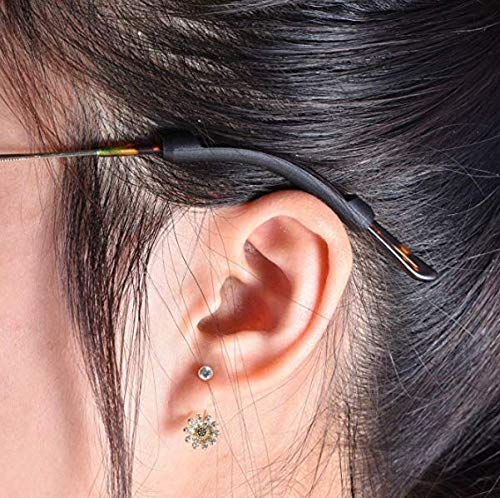 DNHCLL 5 Pairs Black Soft Silicone Eyeglass Ear Cushions Temple Tips Eyeglass Pads Anti Slip Glasses Ear Hook Comfort Sport Ear Grips,Eyeglasses Leg Antiskid Cover for Reading Glasses, Sunglasses - Thumbnail 5