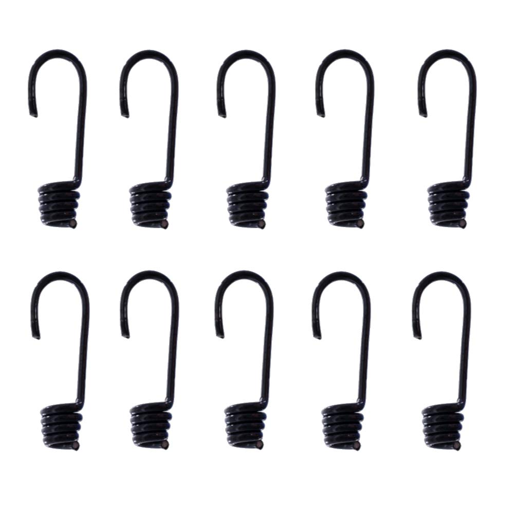 10 Pack of Plastic Coated Spiral Steel Wire Bungee End Cord Hooks for 3/16 Inch Marine Kayak Deck Boat Shock Cord and Elastic Rope Luggage Tie Down Strap DIY (Size 1/4 Inch)