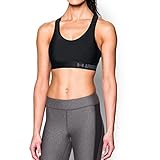 Under Armour Women's Armour Mid Sports Bra,Black/Gray Area, Medium