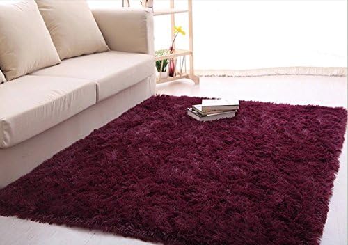 Igirls Shaggy Daughter's Room!ultra Soft Area Rugs Living Room Carpet Bedroom Rug Princess Girls Rugs Home Decorator Floor Blanket (Claret-red)