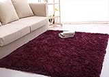 Ultra Soft 4.5 Cm Thick Indoor Morden Area Rugs Pads, New Arrival Fashion Color [Bedroom] [Livingroom] [Sitting-room] [Rugs] [Blanket] [Footcloth] for Home Decorate. Size: 4 Feet X 5 Feet (Claret red)