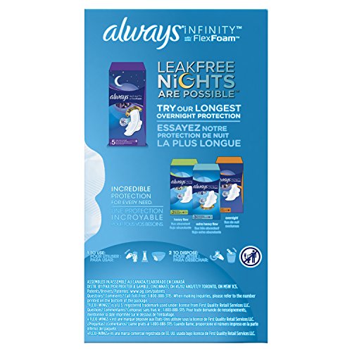 Always Infinity Unscented Pads with Wings - Heavy Flow 32-Count (Pack of 2)