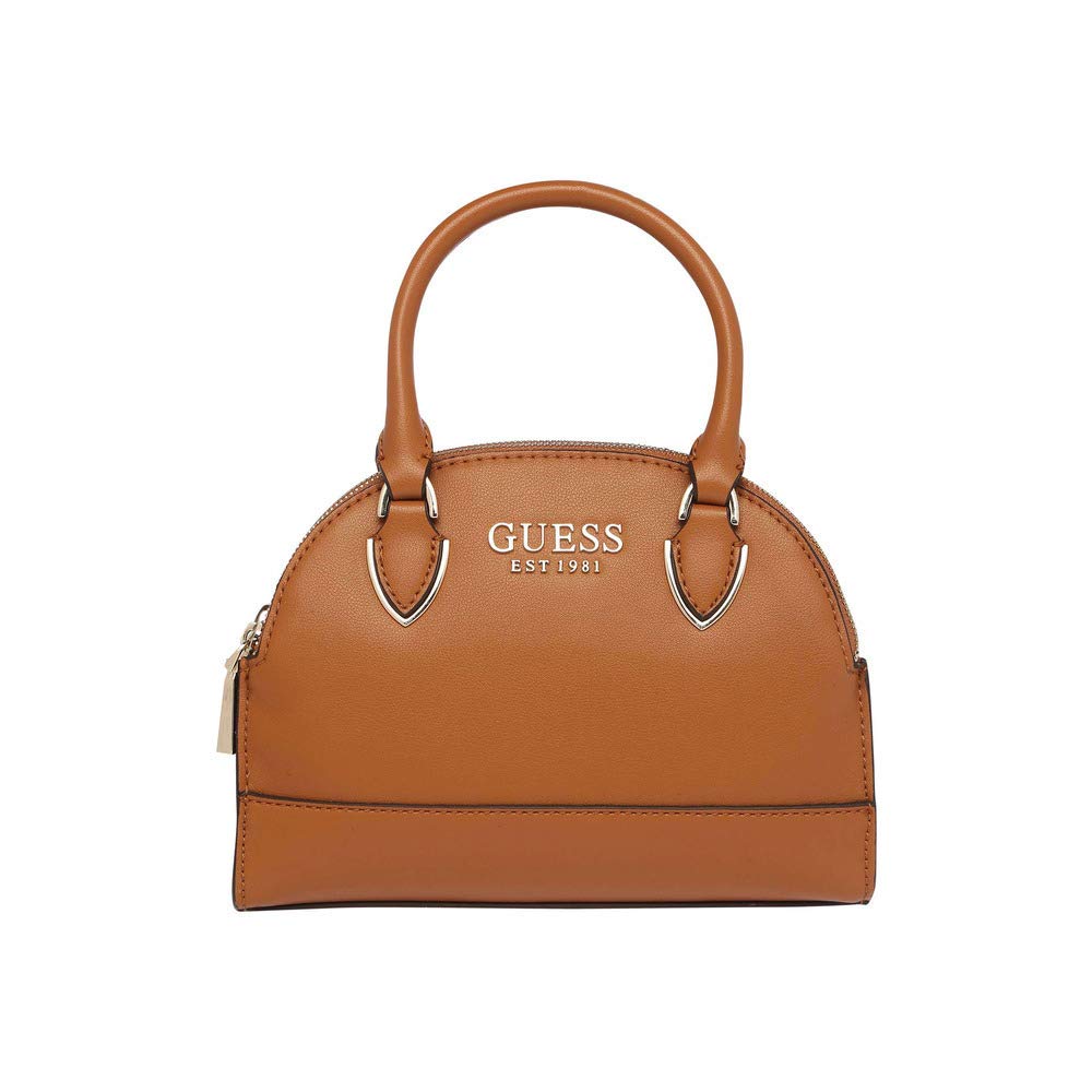GUESS Women's Sherol Small Cali Satchel Bag, Cognac Multi, One Size