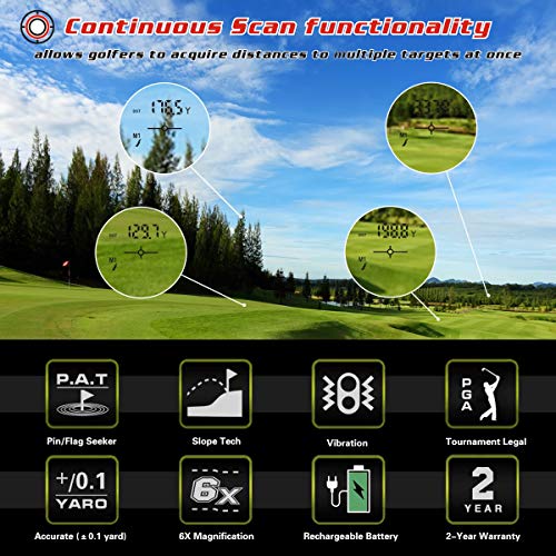 image for Raythor Golf Rangefinder,6X Rechargeable Laser Range Finder 1000 Yards