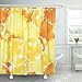 Emvency Shower Curtain Set Waterproof Adjustable Polyester Fabric Beautiful Yellow Watercolor Uncommon Abstract Pattern Expressive Messy Canvas 60 x 72 Inches Set with Hooks for Bathroom