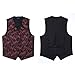 HISDERN Men's Classic Paisley Floral Jacquard Waistcoat & Necktie and Pocket Square Vest Suit Set