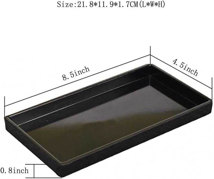 OMEM Reptile Food Bowl, Water Dish,Feeding Dish, Tortoise Bowl (S, Black Smooth) - Image 3
