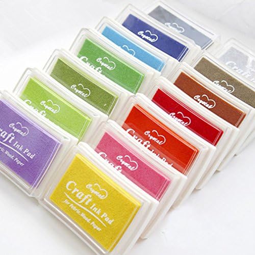 Kassagdin Pigment Ink Pads Bright Ink Pad Set of 15 DIY Multicolor Craft