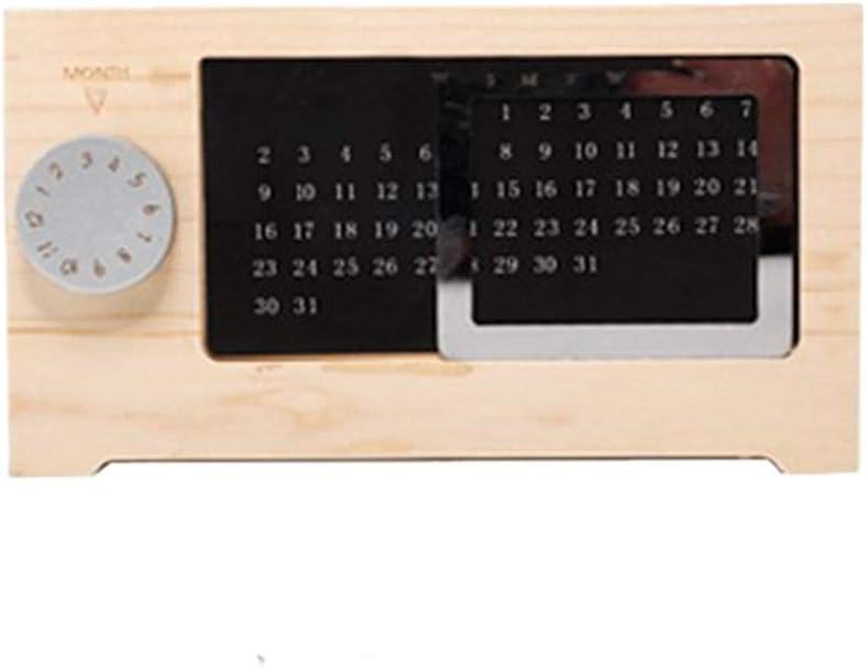 MoGist Office Supplies Desktop Storage Box Stationery Solid Wood Pen Holders Office Desk Organizer Pen and Pencil Holder with Calendar