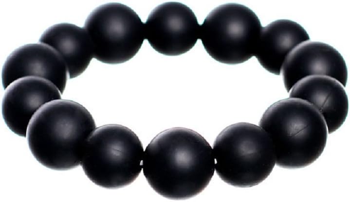 Black Silicone Chew Biting Bracelet Baby Teething Teether Bangle Chewy Beads (Gift Box Goodies)