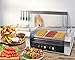 Safstar Commercial 18 Hot Dog 7 Non-Stick Roller Machine, Electric Hot Dog Sausage Grill Cooker Machine with Removable Stainless Steel Drip Tray & Glass Hood Cover, Countertop Hot Dog Roller Warmer
