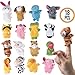 PREXTEX 18-Piece Plush Animal Finger Puppets for Story Telling - Easter Eggs Fillers - Schools for Kids of All Ages