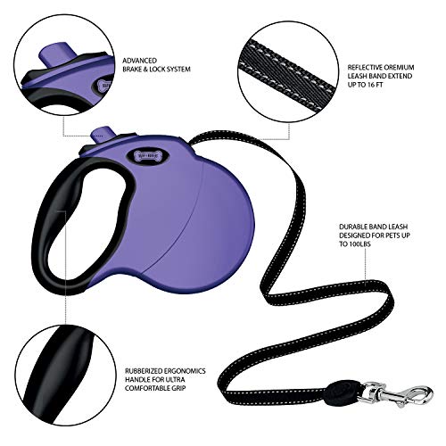 image for Ruff 'n Ruffus Retractable Dog Leash with Free Waste Bag Dispenser and