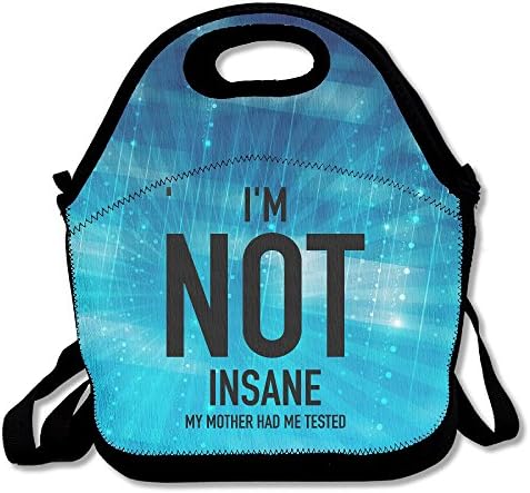 Black I'm Not Insane. My Mother Had Me Tested. Special Adult And Child Lunch Bag