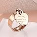 Valentine's Day Gift JINHUI Jewelry 18K Gold/Rose Gold Forever Love Ring With Engraved Heart Charm Jewelry For Women Size 7#, 8#, 9#,10# (Rose Gold, 8)