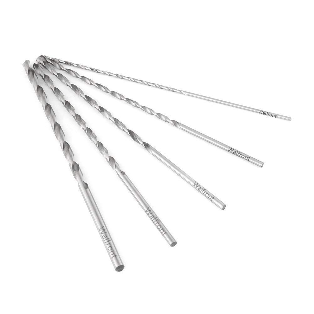 5PCS Extra Long 5.9-6.3 Inch Length High-Speed Steel Drill Bit Sets Straight Shank Twist Drill Bit Tool 2-5mm for Wood