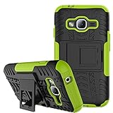 Samsung Galaxy J1 Mini Prime Case Remex Military Tires Leather And Kickstand with Shockproof and Anti-Scratch and Non-Slip Case For Samsung Galaxy J1 Mini Prime (Green)