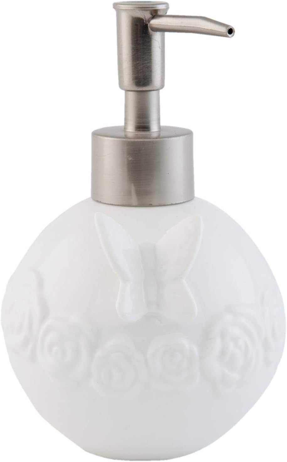 Cla Ceramic Pump Soap Dispenser - White Butterfly Design