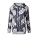Famulily Women's Floral Printed Casual Long Sleeve Hoodie Pullover Sweatshirts(Dark Grey,Medium)