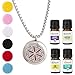 Wild Essentials Flower of Life Necklace Essential Oil Diffuser Kit, Lavender, Lemongrass, Peppermint, Orange Oils, 12 Refill Pads, Calming Aromatherapy Gift Set, Customizable Color Changing, Perfume