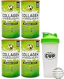 Great Lakes Gelatin, 4 Collagen Hydrolysate 16-Ounce Cans and By The Cup Shaker Combo
